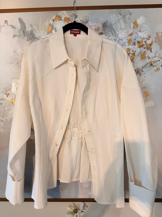 STAUD Tops - STAUD Cream Ophelia Button-Down Shirt